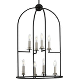 Progress Lighting Seneca 8-Light Matte Black Farmhouse Lantern Medium Hanging Pendant Light