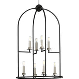 Progress Lighting Seneca 8-Light Matte Black Farmhouse Lantern Medium Hanging Pendant Light