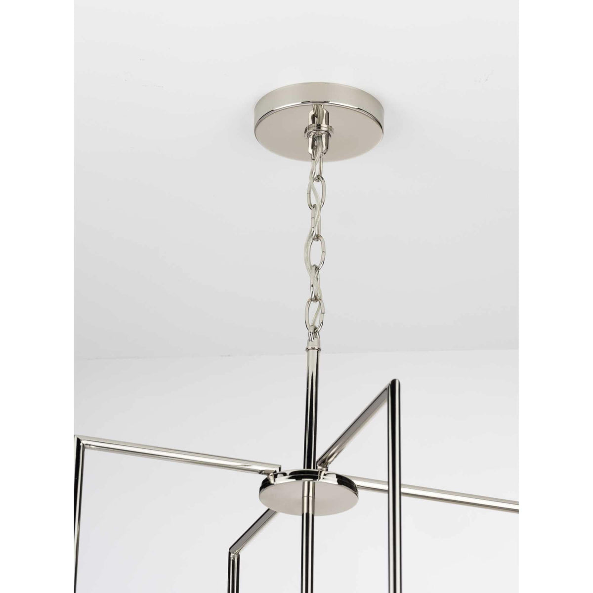 Progress Lighting Replay 4-Light Polished Nickel Modern/Contemporary Etched Glass Lantern Medium Hanging Pendant Light