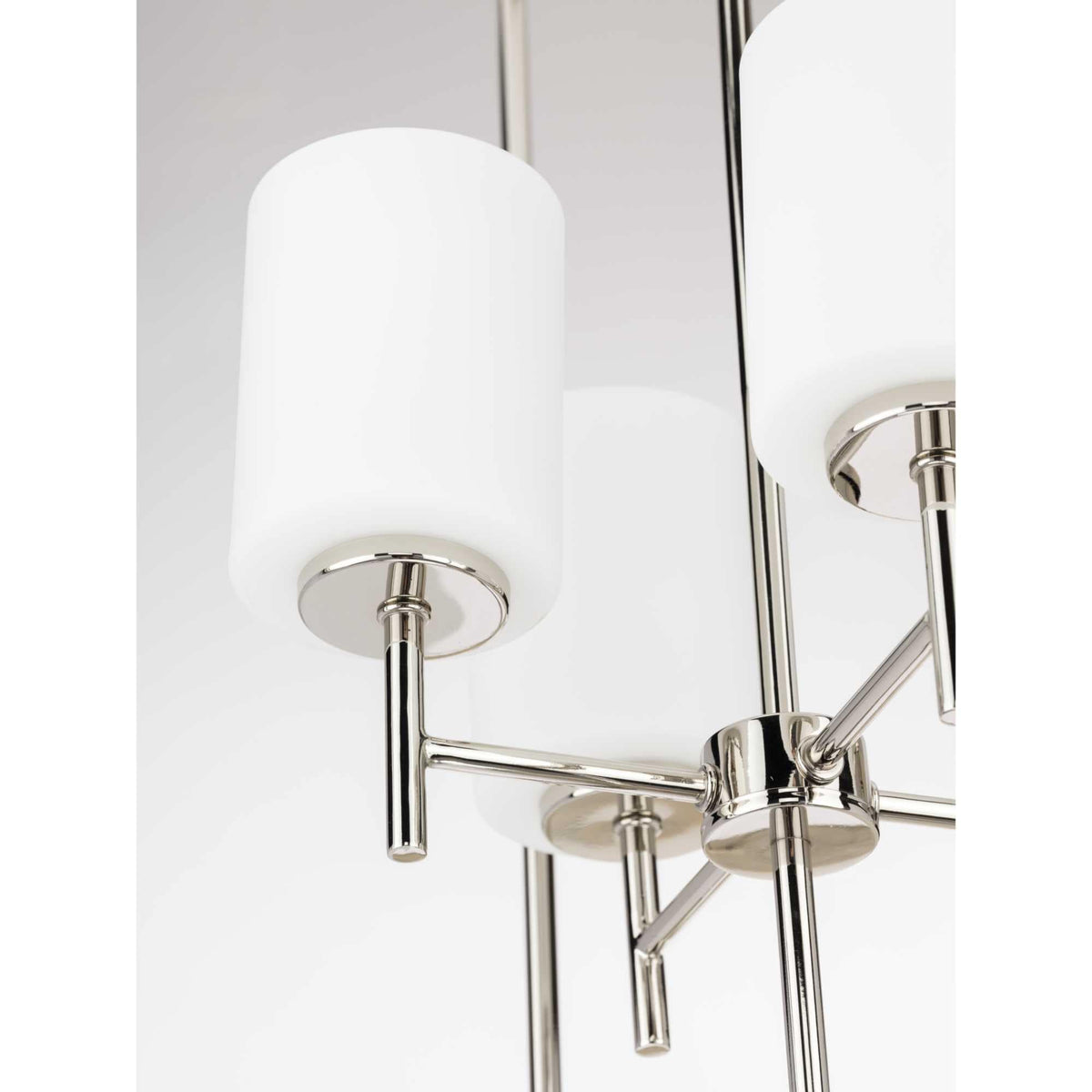 Progress Lighting Replay 4-Light Polished Nickel Modern/Contemporary Etched Glass Lantern Medium Hanging Pendant Light