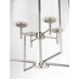 Progress Lighting Replay 4-Light Polished Nickel Modern/Contemporary Etched Glass Lantern Medium Hanging Pendant Light