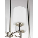 Progress Lighting Replay 4-Light Polished Nickel Modern/Contemporary Etched Glass Lantern Medium Hanging Pendant Light