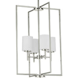 Progress Lighting Replay 4-Light Polished Nickel Modern/Contemporary Etched Glass Lantern Medium Hanging Pendant Light