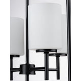 Progress Lighting Replay 4-Light Textured Black Modern/Contemporary Etched Glass Lantern Medium Hanging Pendant Light