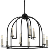 Progress Lighting Seneca 9-Light Matte Black Farmhouse Chandelier