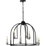 Progress Lighting Seneca 9-Light Matte Black Farmhouse Chandelier
