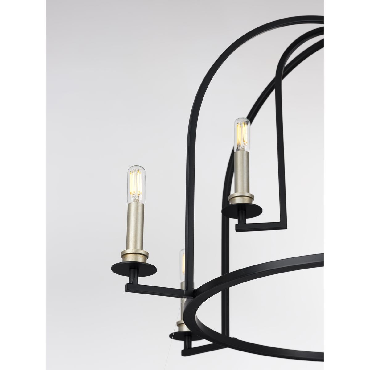 Progress Lighting Seneca 9-Light Matte Black Farmhouse Chandelier