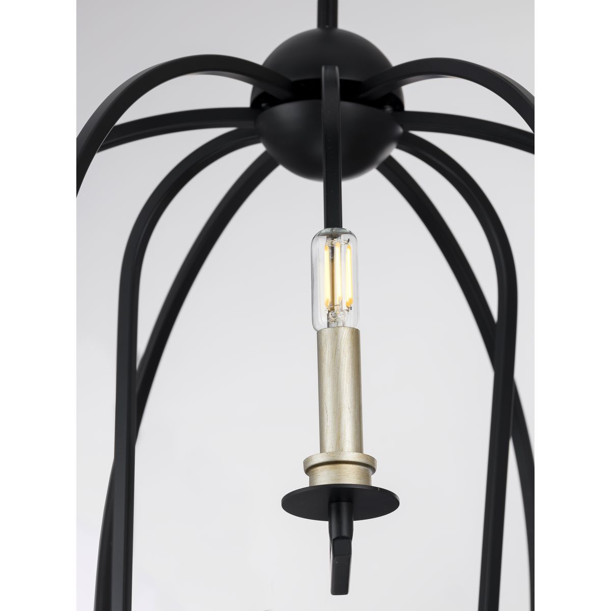 Progress Lighting Seneca 9-Light Matte Black Farmhouse Chandelier