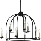 Progress Lighting Seneca 9-Light Matte Black Farmhouse Chandelier