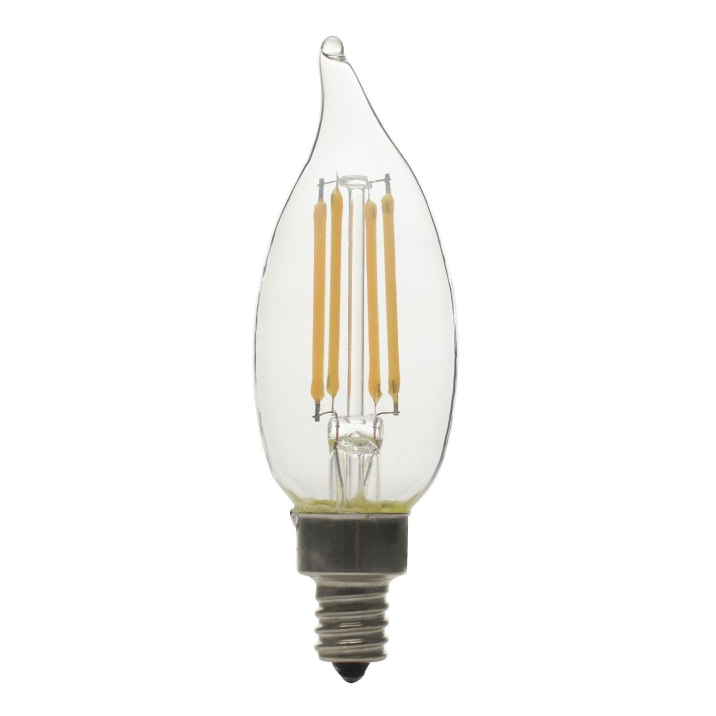 GE Basic 60-Watt EQ CAC/CA10 Soft White Dimmable LED Decorative Light Bulbs, Candelabra Base (12-Pack)
