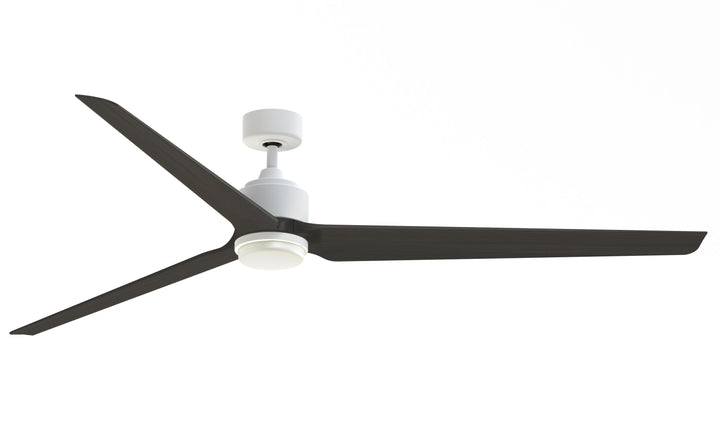 Fanimation TriAire Custom 84-in Matte White LED Indoor/Outdoor Smart Ceiling Fan with Remote (3-Blade)