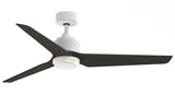 Fanimation TriAire Custom 56-in Matte White LED Indoor/Outdoor Smart Ceiling Fan with Remote (3-Blade)