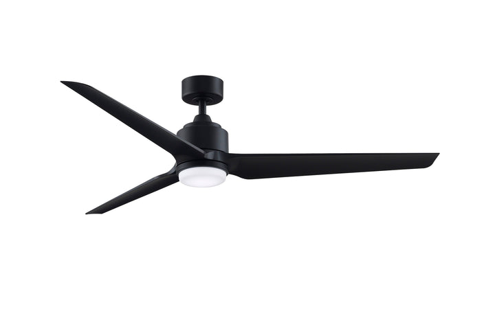 Fanimation TriAire Custom 64-in Black LED Indoor/Outdoor Smart Ceiling Fan with Remote (3-Blade)