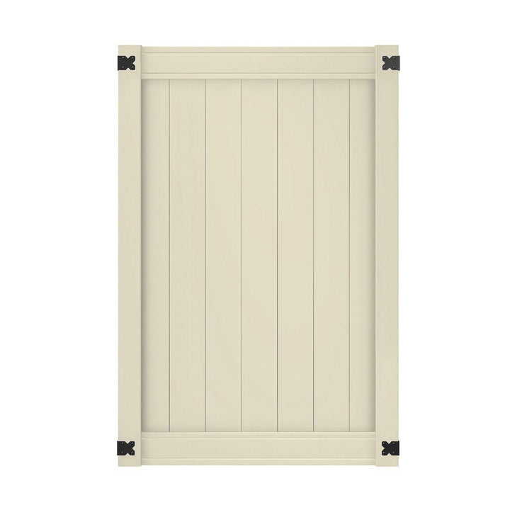 Outdoor Essentials Pro Series 6-ft H x 4-ft W Tan Privacy Vinyl Flat-top Fence Gate Kit (Unassembled)