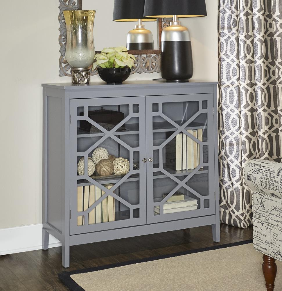Linon Fetti Gray Traditional Composite Media Cabinet