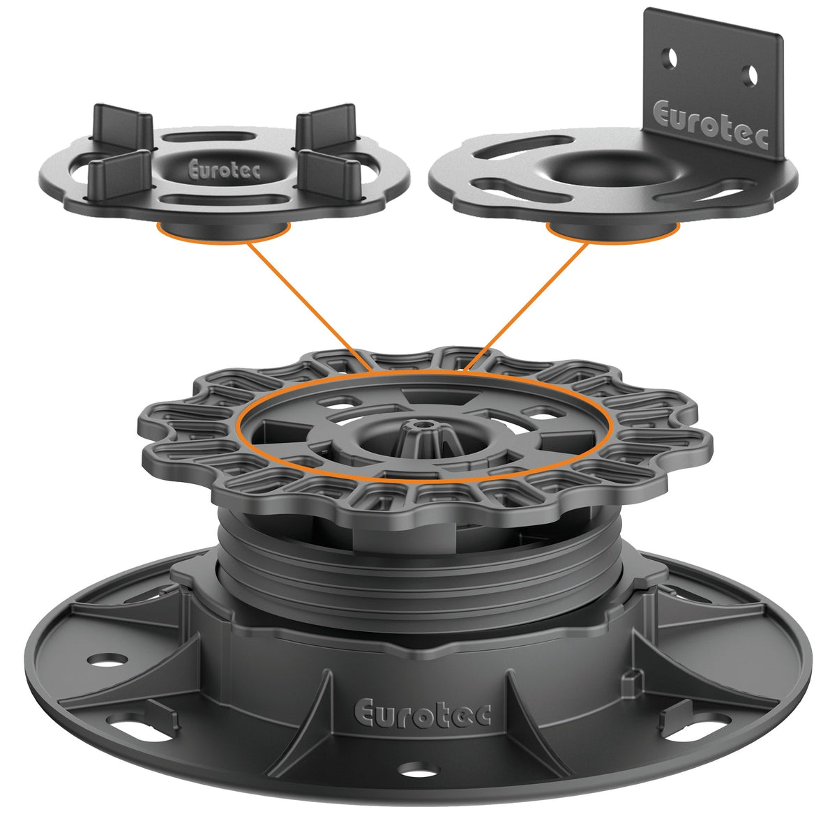 Eurotec 1-1/8-in Black Plastic Post Base Support (10-Pack)