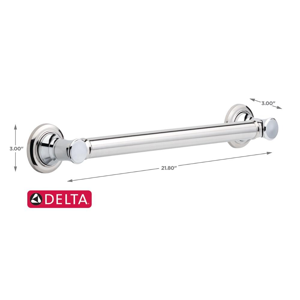 Delta Traditional 18-in Polished Chrome Wall Mount ADA-Compliant Grab Bar
