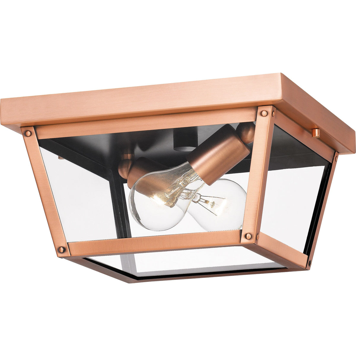 Quoizel Rue De Royal 11.5-in W Aged Copper Outdoor Flush Mount Light