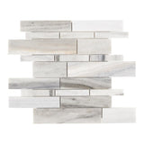 American Olean Genuine Stone Dapper White 11-in x 14-in Multi-Finish Natural Marble Mosaic Floor and Wall Tile (0.96-sq ft per piece)