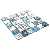 American Olean Genuine Stone Moroccan Blue 12-in x 12-in Glazed Travertine Mosaic Wall Tile, 0.97-sq ft Sheet