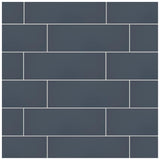 VitaScape Midnight Satin 4-in x 12-in Satin Ceramic Subway Wall Tile (0.38-sq. ft per Piece) by American Olean