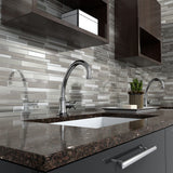 Elida Ceramica Coquina Ridge 12-in x 12-in Multi-Finish Glass/Metal Linear Mosaic Wall Tile