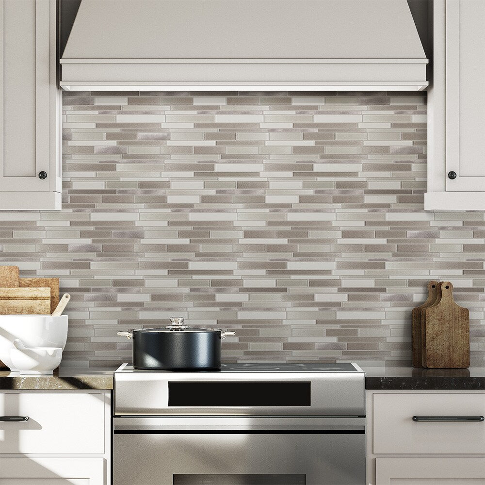 Elida Ceramica Coquina Ridge 12-in x 12-in Multi-Finish Glass/Metal Linear Mosaic Wall Tile