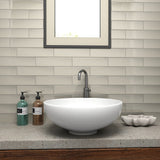 Elida Ceramica 3x12 Beige Glossy Glass Subway Wall Tile, 3-in x 12-in