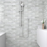 Elida Ceramica White 3-in x 12-in Glossy Glass Subway Wall Tile