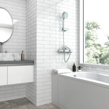 Elida Ceramica 3x12 Super White Glossy Glass Subway Wall Tile, 3-in x 12-in