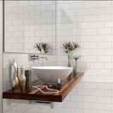 Elida Ceramica 4x8 Super White Glass 4-in x 8-in Glossy Glass Subway Wall Tile