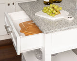Linon White Wood Base with Mdf Granite Top Rolling Kitchen Cart (27-in x 18-in x 36-in)