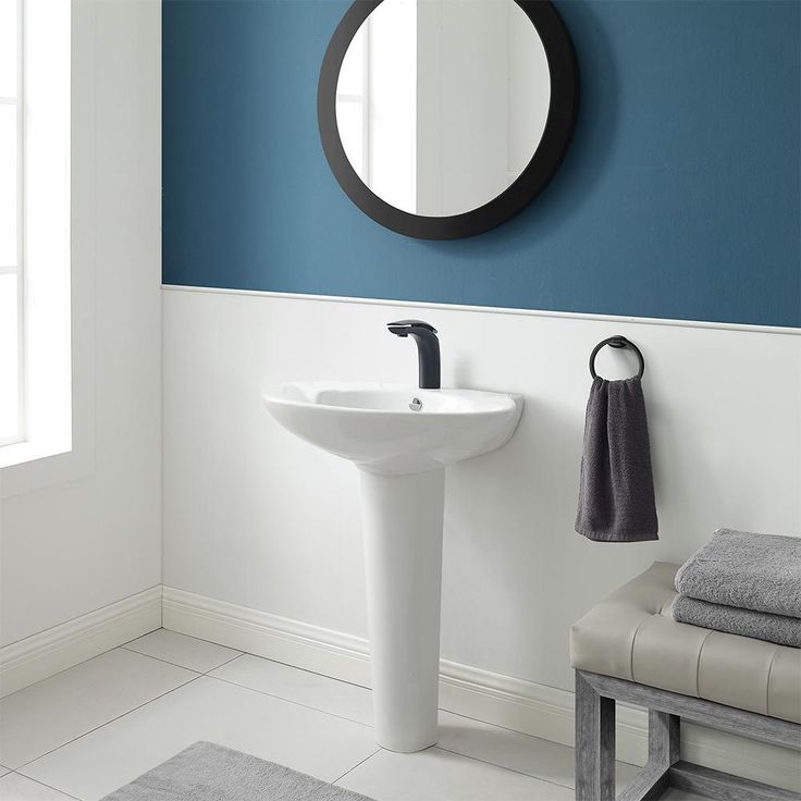 Swiss Madison Plaisir Pedestal Sink in Glossy White
