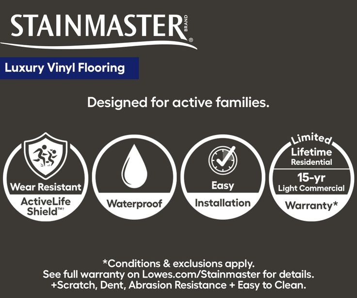 STAINMASTER Ellyn Hickory 6-mm x 7-3/32-in W x 47-in L Waterproof Interlocking Luxury Vinyl Plank Flooring (17.33-sq ft/case)