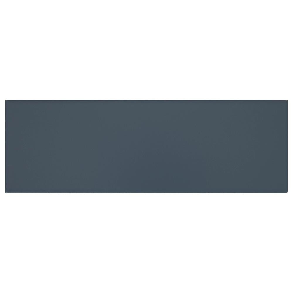 VitaScape Midnight Satin 4-in x 12-in Satin Ceramic Subway Wall Tile (0.38-sq. ft per Piece) by American Olean