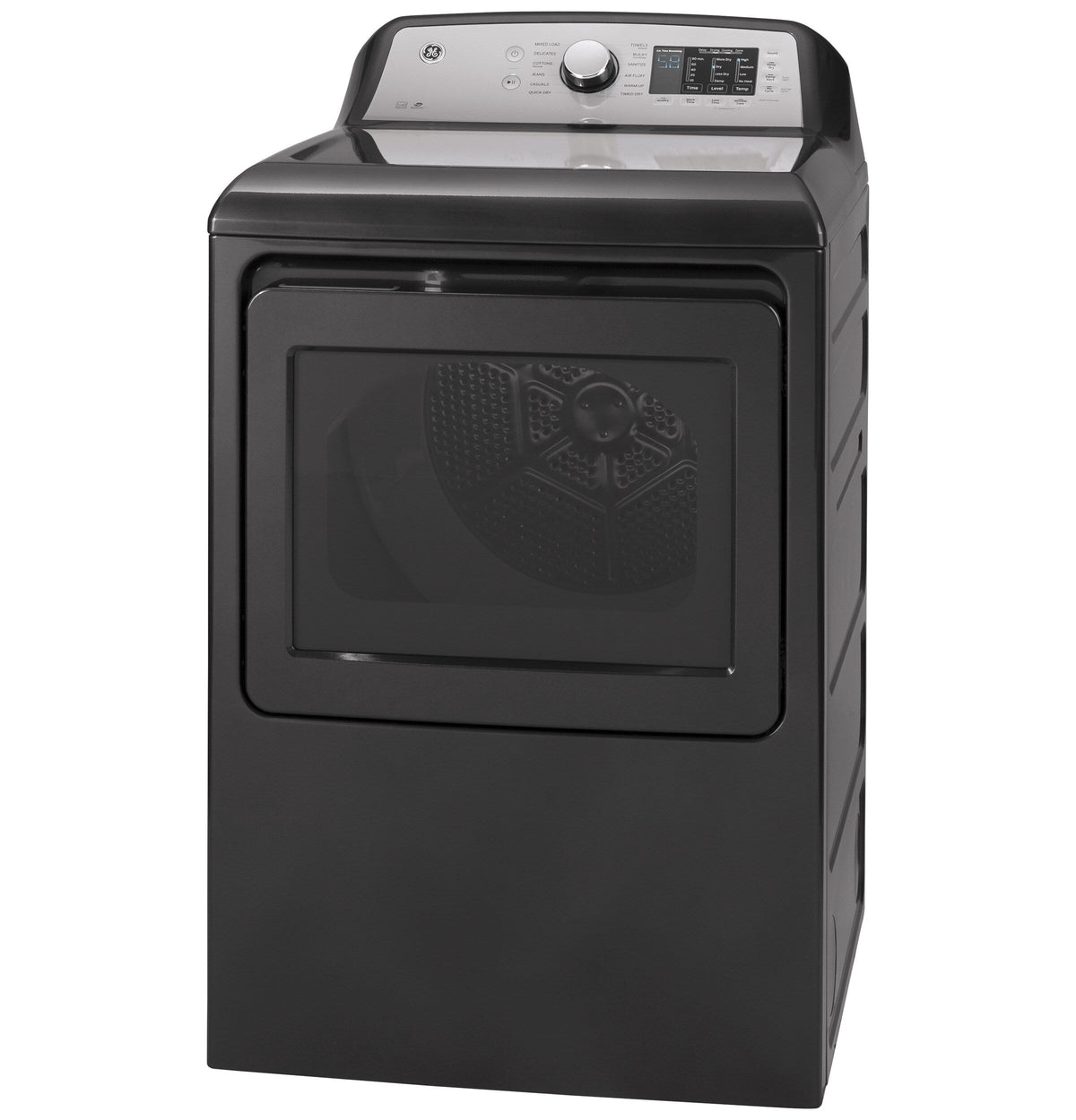 GE 7.4-cu ft Reversible Side Swing Door Gas Dryer (Diamond Gray) ENERGY STAR