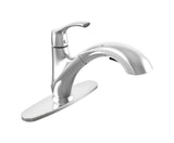 Keeney Polished Chrome 1-Handle Deck-Mount Pull-Down Kitchen Faucet with Deck Plate