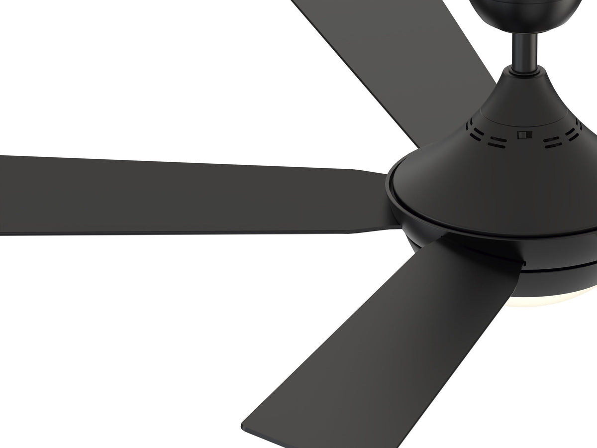 Fanimation Studio Collection AireDrop WiFi 52-in Black LED Indoor Smart Ceiling Fan with Remote (5-Blade)