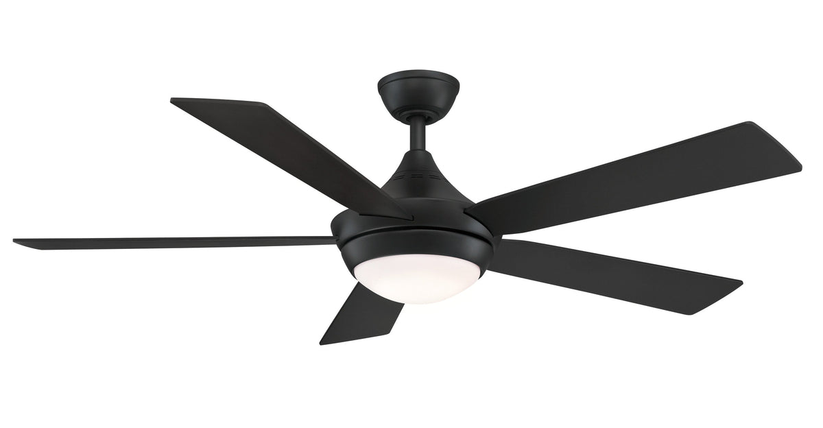 Fanimation Studio Collection AireDrop WiFi 52-in Black LED Indoor Smart Ceiling Fan with Remote (5-Blade)