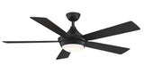 Fanimation Studio Collection AireDrop WiFi 52-in Black LED Indoor Smart Ceiling Fan with Remote (5-Blade)