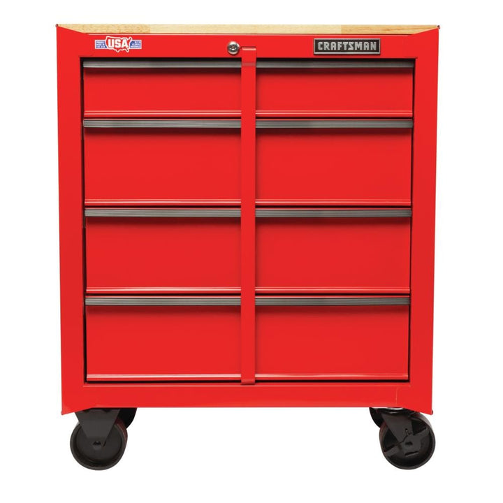 CRAFTSMAN 1000 Series 26.5-in W x 32.5-in H 4-Drawer Steel Rolling Tool Cabinet (Red)
