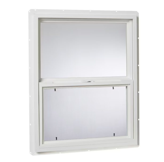 Project Source 20000S Series New Construction 23-1/2-in x 29-1/2-in x 2-1/4-in Jamb White Vinyl Single-glazed Single Hung Window Half Screen Included
