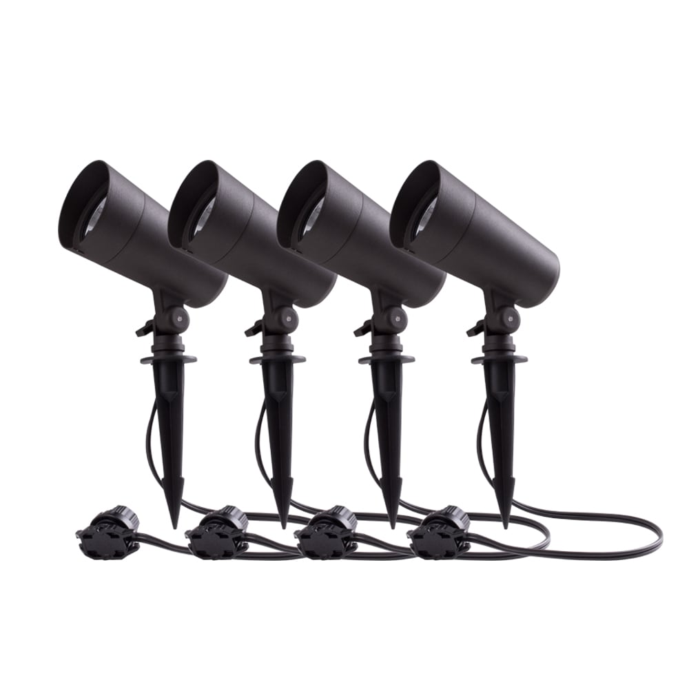 Portfolio 290-Lumen 4-Watt Bronze Low Voltage Hardwired LED Spot Light (4-Pack)