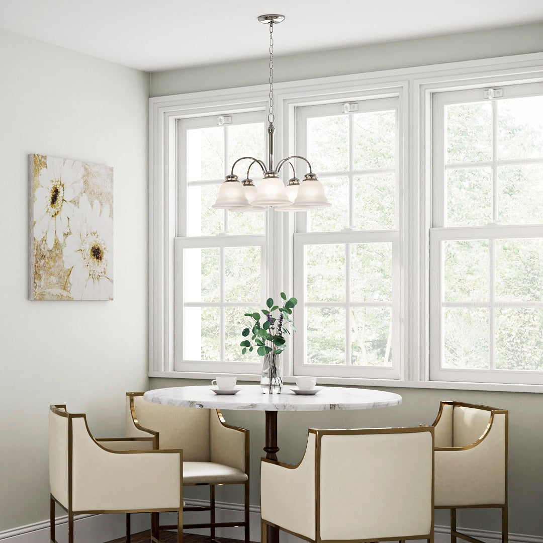 Project Source Fallsbrook 5-Light Brushed Nickel Traditional Chandelier, 22.44-in W x 16.54-in H