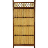 Red Lantern 6-ft x 3-ft Oriental Furniture Bamboo Fence Panel with Lattice - Beige Stained Finish