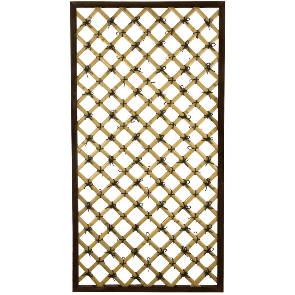 Red Lantern Bamboo Wood Decorative Fence Panel - Oriental Furniture Collection