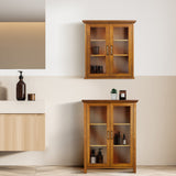 Teamson Home Avery 26-in x 34-in x 12.5-in Oil Oak Finish Freestanding Linen Cabinet