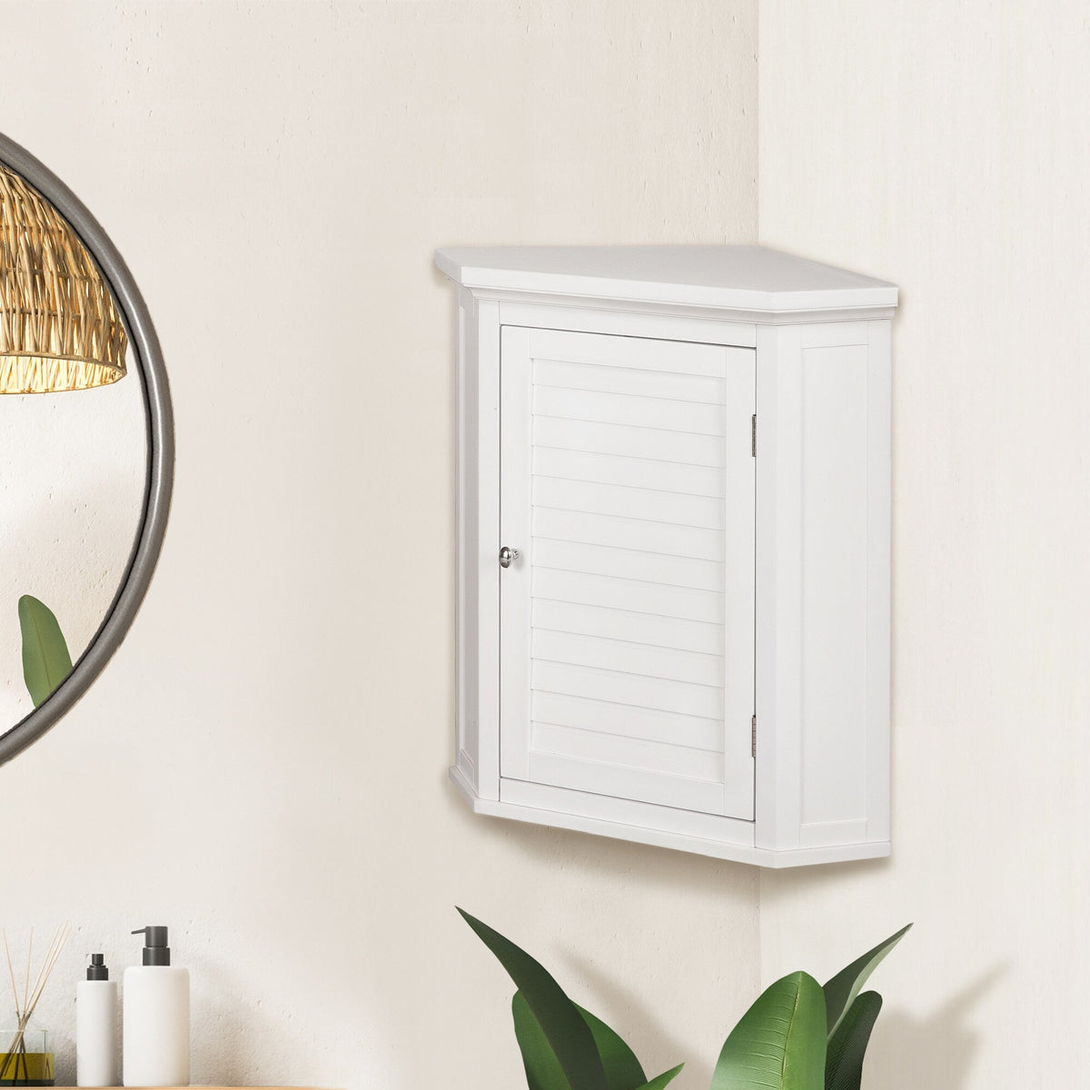 Teamson Home Glancy 22.5-in x 24-in x 15-in White Bathroom Wall Cabinet