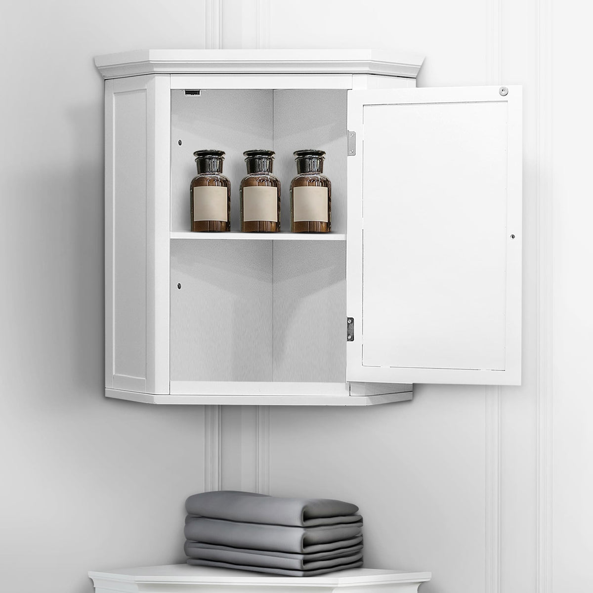 Teamson Home Glancy 22.5-in x 24-in x 15-in White Bathroom Wall Cabinet
