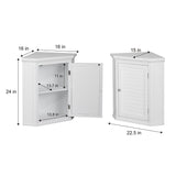 Teamson Home Glancy 22.5-in x 24-in x 15-in White Bathroom Wall Cabinet